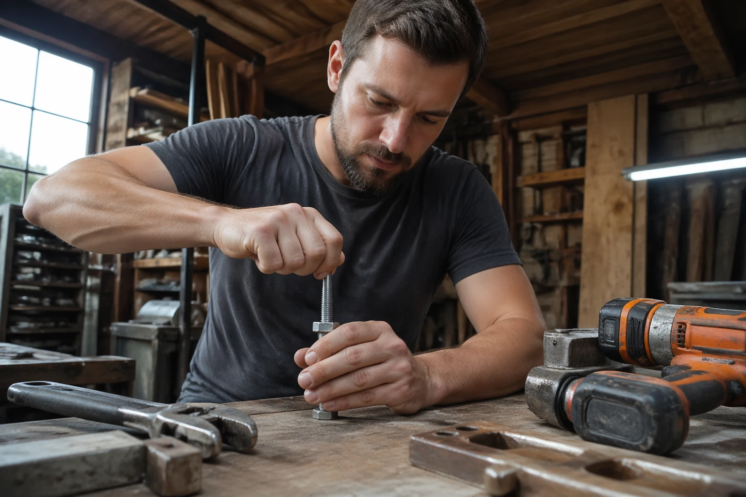 Menuisier improvise alternative clé Allen boulon vis hexagonale atelier rénovation, astuces bricolage urgence