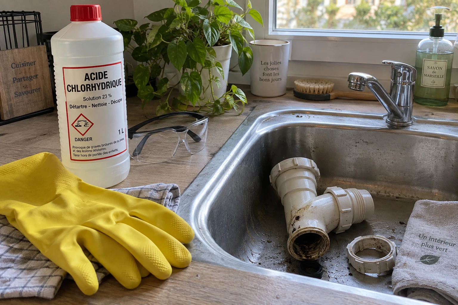 Acide chlorhydrique canalisation : combien de temps le laisser agir