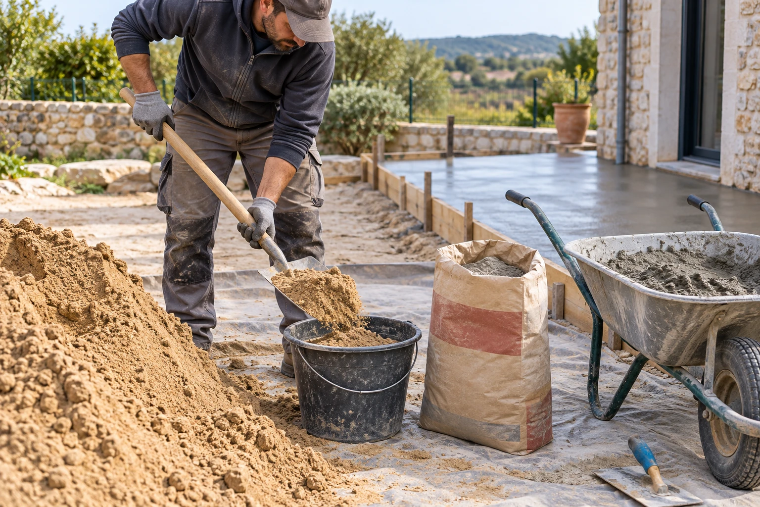 Dosage béton à la pelle pour un sac de 35 kg : le guide